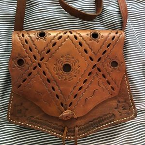 Handmade leather crossbody bag